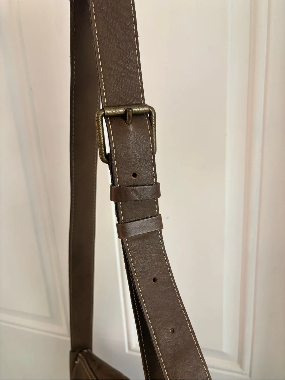Patricia Nash Brown Barcelona Tooled Leather Saddle Bag Crossbody